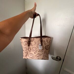 Coach Tan and Brown Seashell Tote Bag